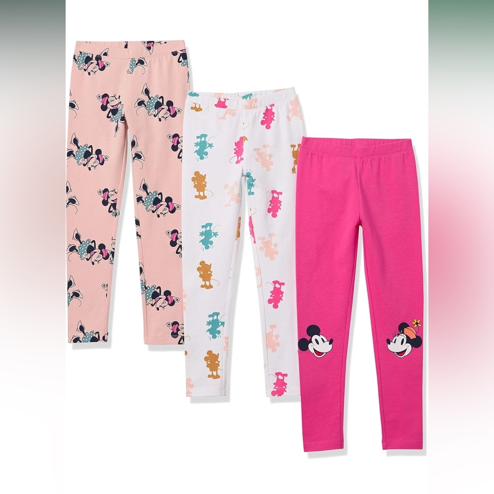 Disney girl Leggings bundle size 6y 7y Minnie Mouse Amazon essentials